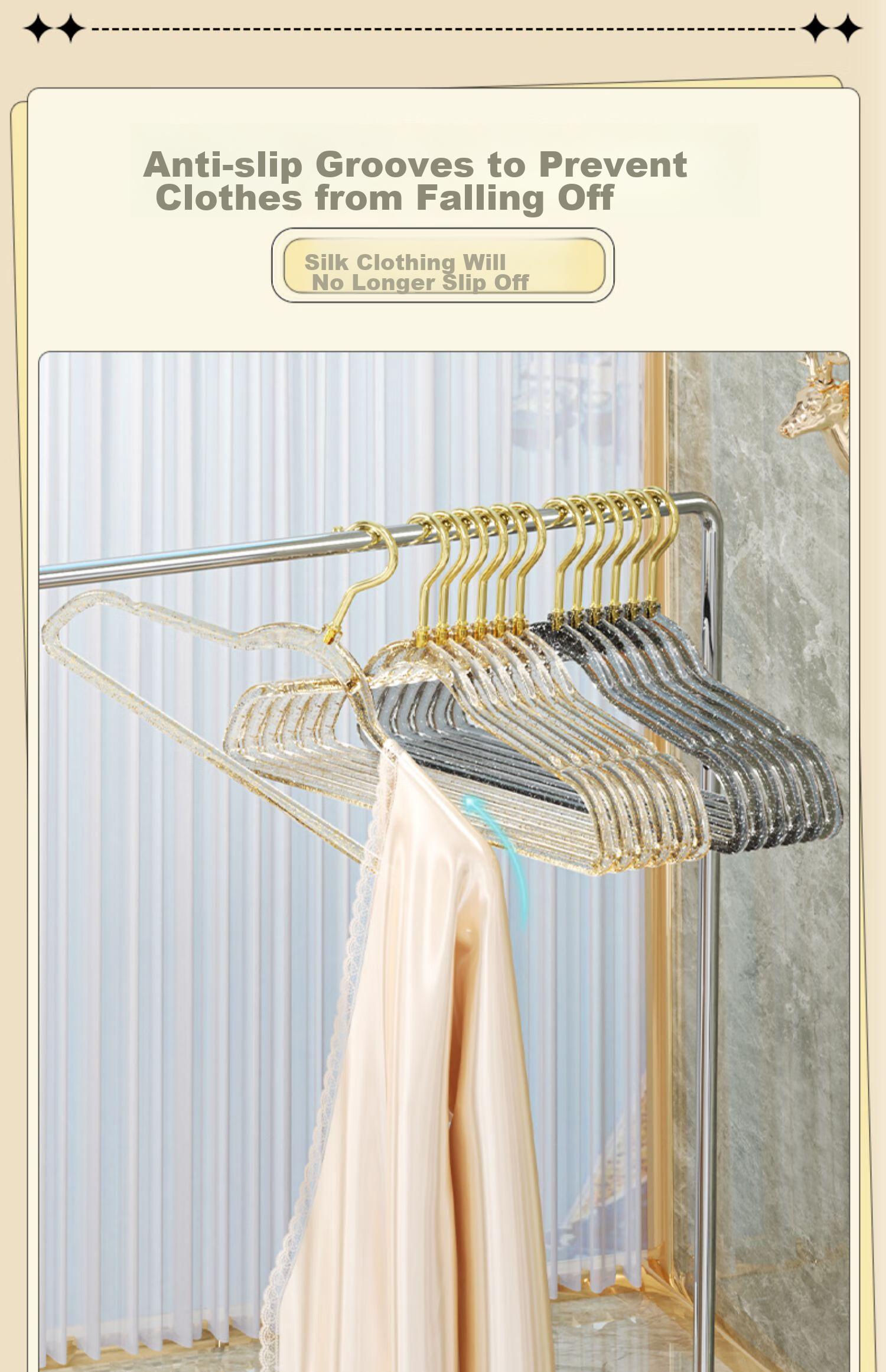 Fanyejia High-Quality Acrylic Hangers, 10-Pack, Home Use, Non-Slip, Clothes Hanger, Student Dormitory, Luxurious Drying Rack 4