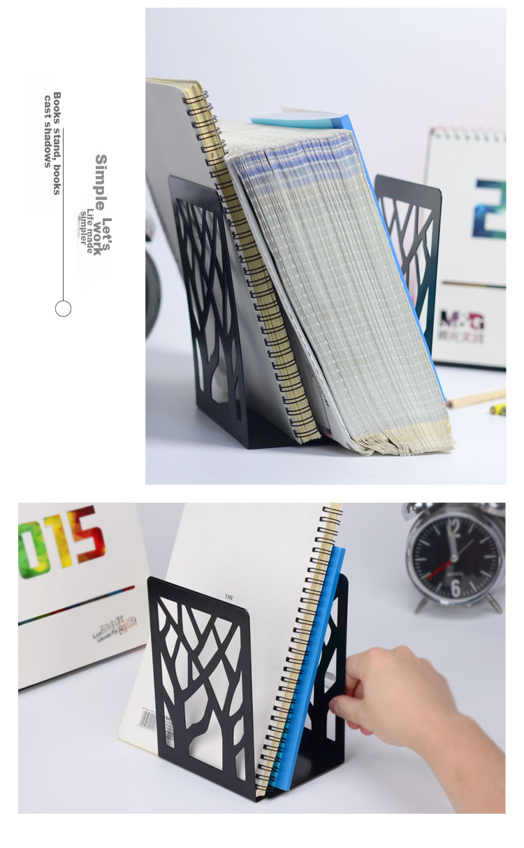 M&G 50cm Extendable Desktop Bookend, Simple Metal Bookshelf for Tabletop Storage, Large Bookend, Sky Blue ABS917C522 6
