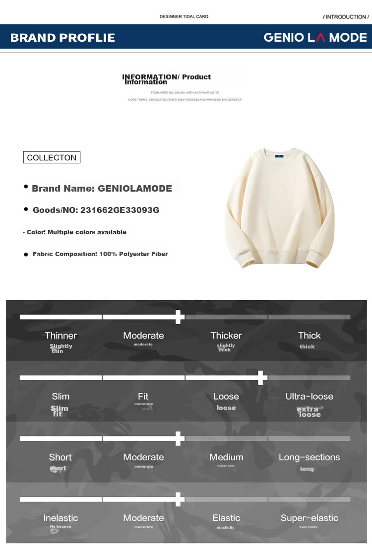 GENIOLAMODE Men's Cardigan Sweatshirt, Solid Color Simple Loose Casual Versatile Heavyweight Cardigan Jacket 5