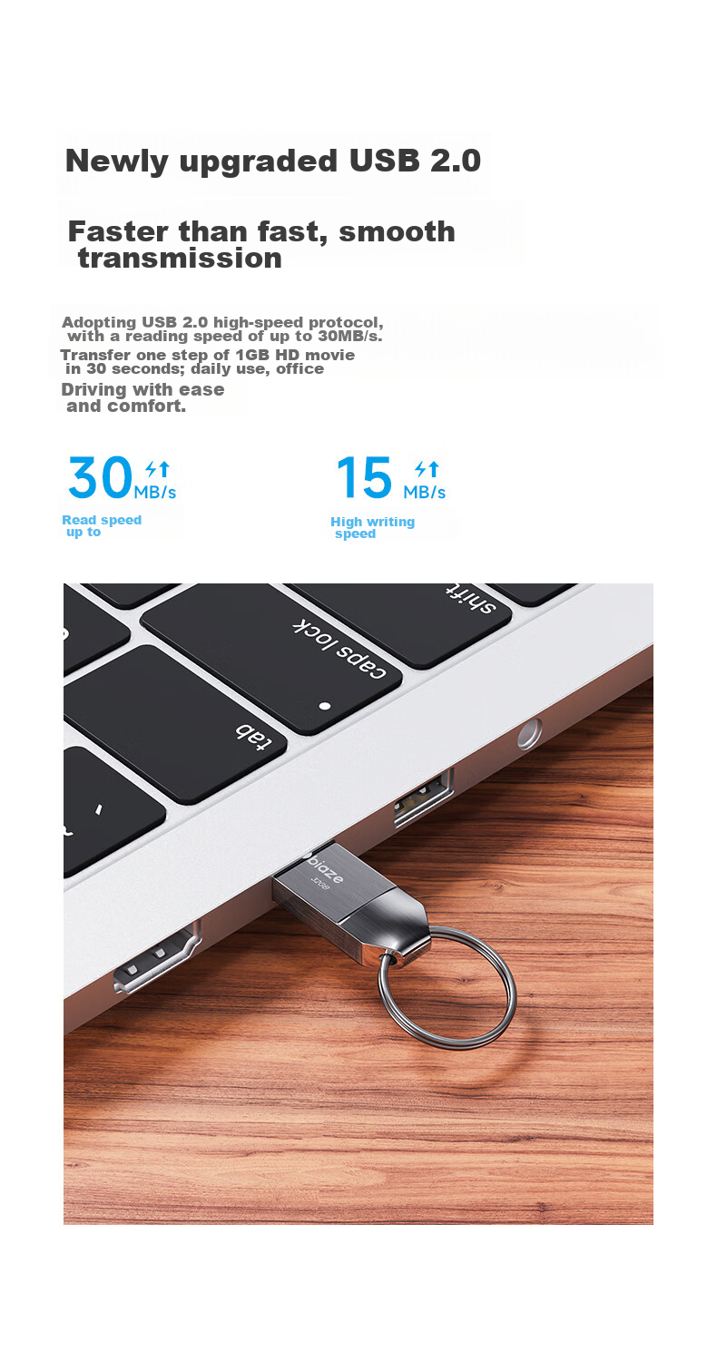 BIAZE 8GB USB2.0 Flash Drive, Metal, Small Waterproof Shockproof USB Drive for Bidding And Tendering, Car-Friendly Thumb Drive, UP014-Black 4