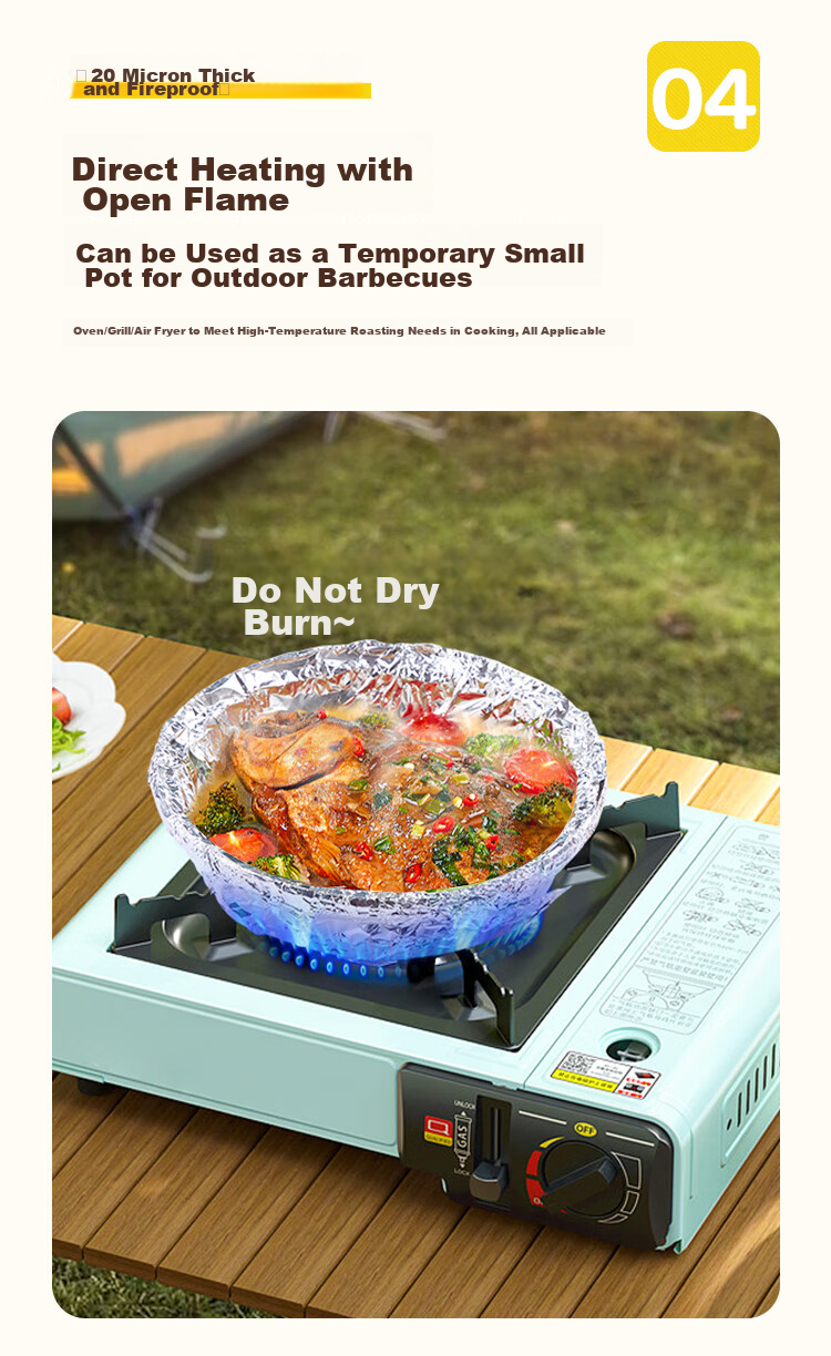 YOUAO Extra Thick Large Aluminum Foil Roll [20 Microns], 100m×38cm, for Air Fryer, Oven, Barbecue, Baking, Commercial Use 6