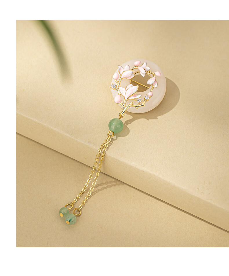 Qlady Magnolia Flower Brooch, High-End Women's Brand Corsage, Chinese Style Cheongsam Accessory, Anti-Exposure Buckle, Birthday And New Year Gift 8