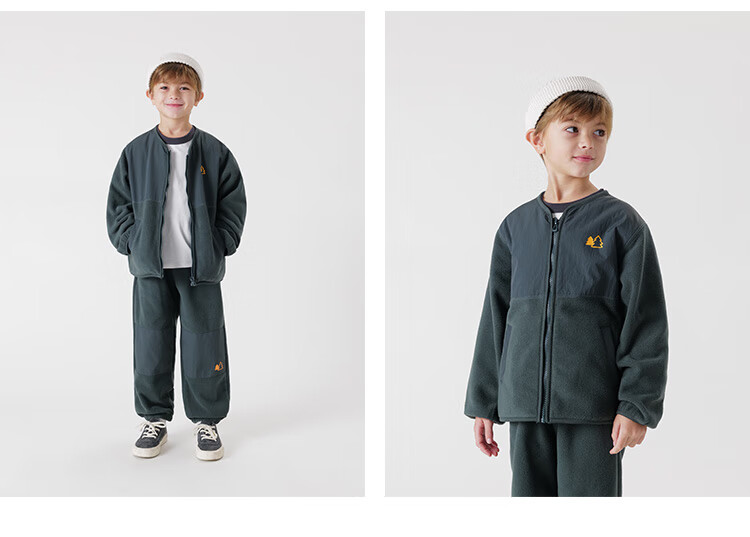 MARC&JANIE [Shanxi Outdoor] Boys And Girls Patchwork Fleece Jacket, Children's Outerwear for Spring And Autumn, 241153 8
