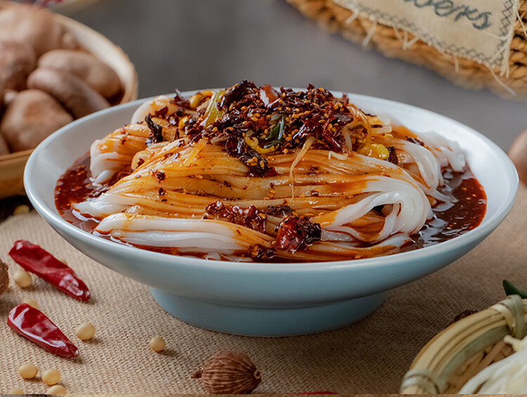 凉皮陕西特产正宗汉中米皮麻酱凉皮现做热面皮即食真空秦镇米皮380g5