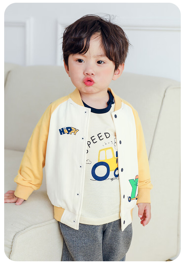 YUZHAOLIN Children's Jacket, Baby Baseball Jacket, Boys' Short Outerwear for Going Out, Casual Clothing for Young And Older Kids, Children's Wear 11