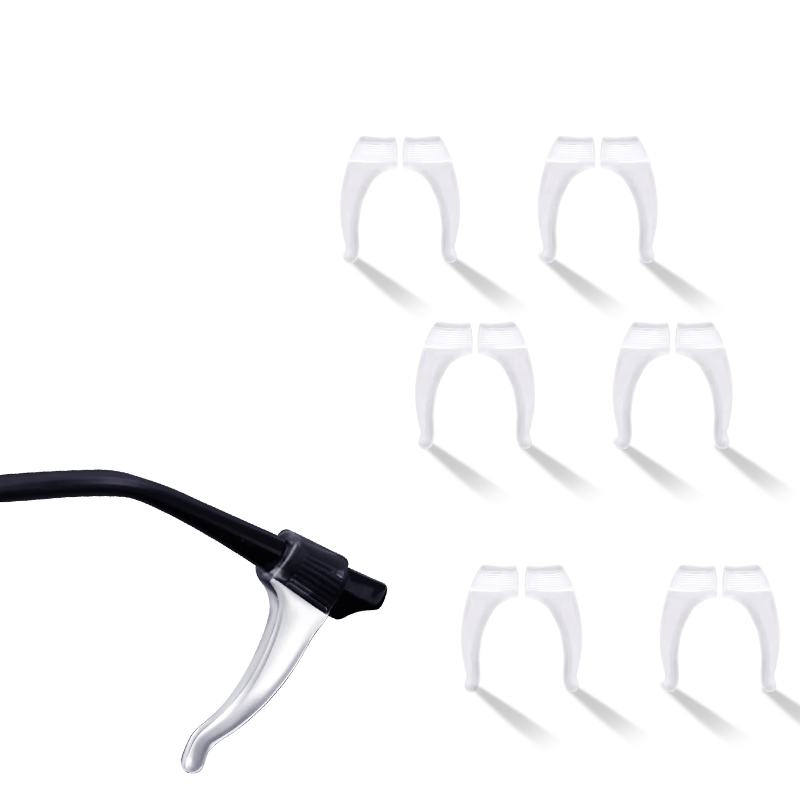 DRATRA Glasses Anti-Slip Ear Hooks, Silicone Anti-Slip Cord, Fixed Temple Arms, Anti-Fall Prevention Device for Running, Playing Sports, And Other Activities