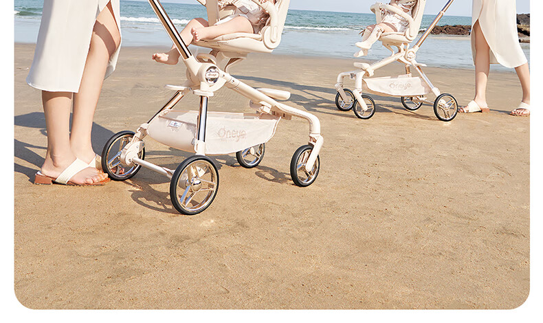 Wanya T6-2 Stroller High Landscape Baby Stroller Convertible Lightweight Foldable Reversible Champagne Gold PRO 16
