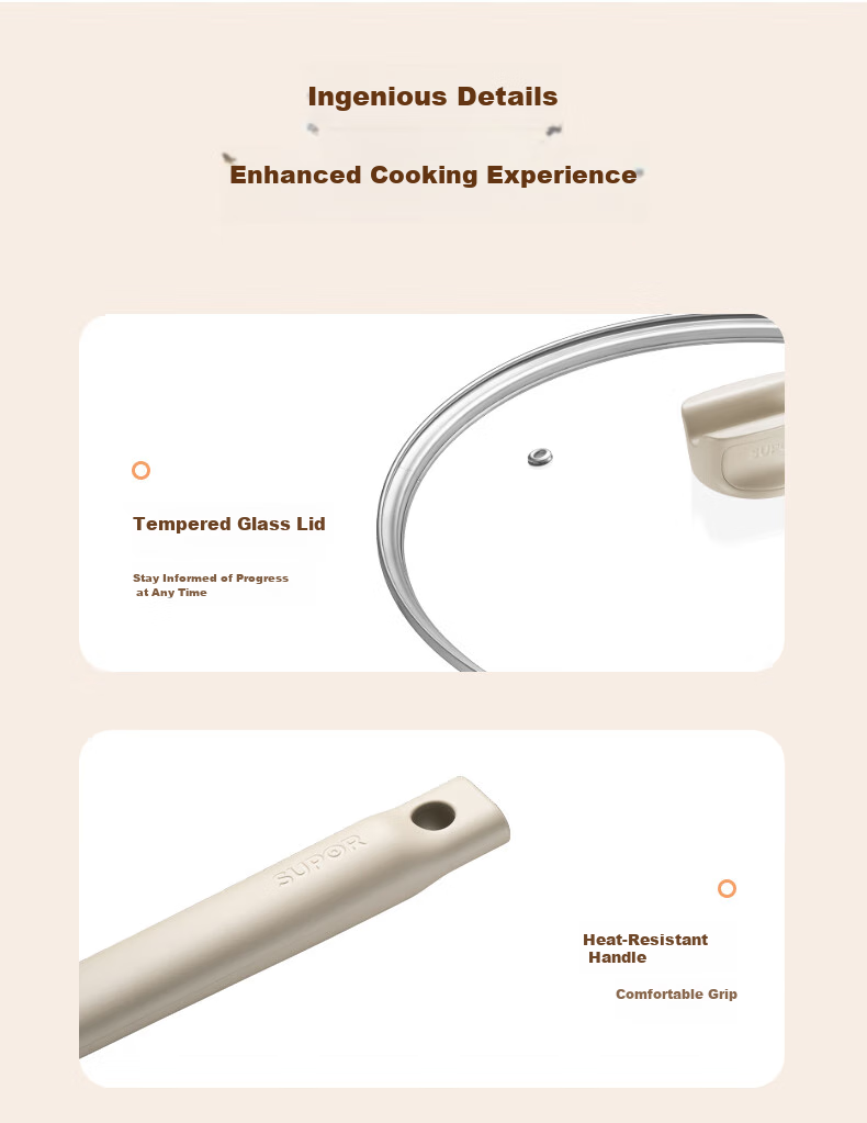 SUPOR Wok 32cm Non-Stick Pan Flat Bottom Household Stir-Fry Pan Antibacterial Wok Compatible with Gas And Induction Cooktops VC32SP05 13