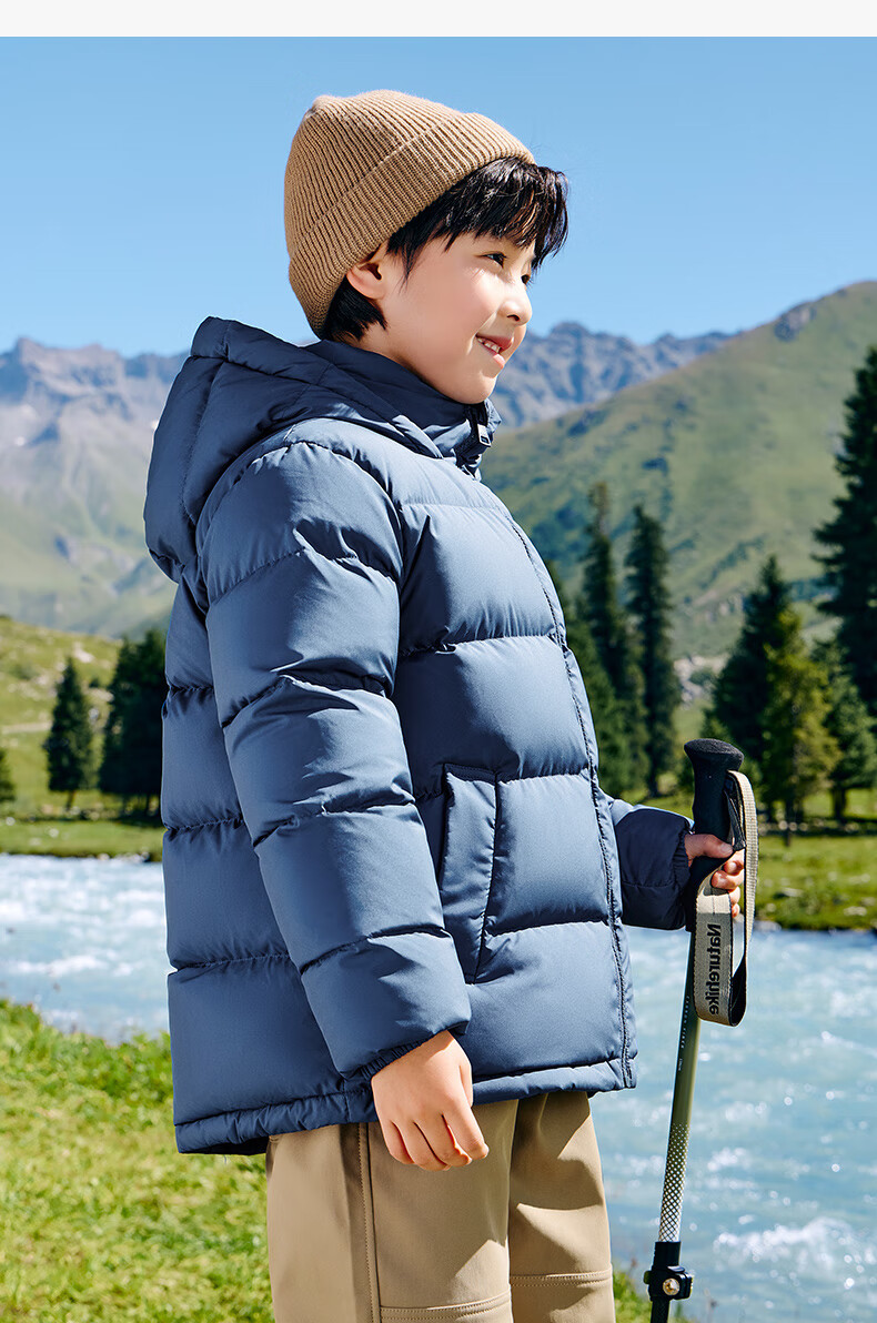 Zuoxi Children's down Jacket, 2025 New Style, Boys' Winter Warm And Cold-Resistant White Duck down Hooded Puffer Coat, Black, Size 150 29
