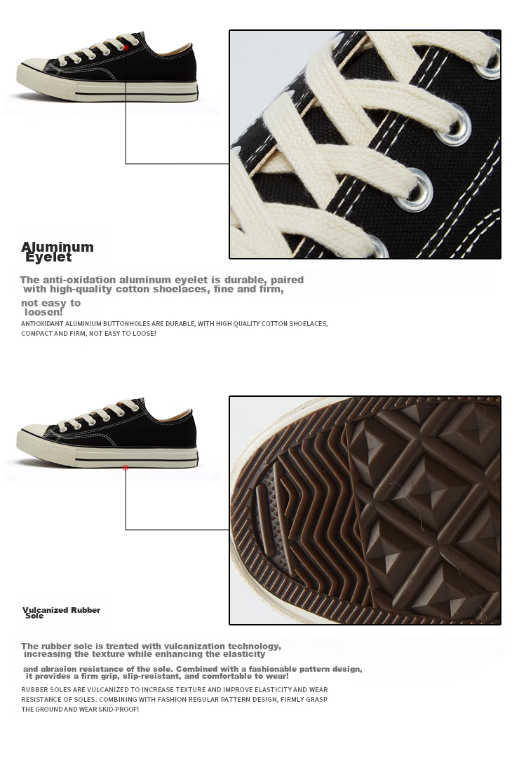 Huili Official, Huili Warrior Authentic Low-Top Canvas Shoes, Classic Men's And Women's Retro Sneakers, Casual Shoes, Sports Running Shoes, Couple Shoes, WXY-A370U, Black, Size 37 15