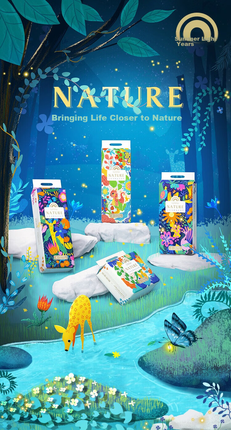 Shengxiaguangnian Nature Natural Diaper Pants, Size L, 40 Pieces, Diapers, Disposable Diapers for Babies, Ultra-Thi 1
