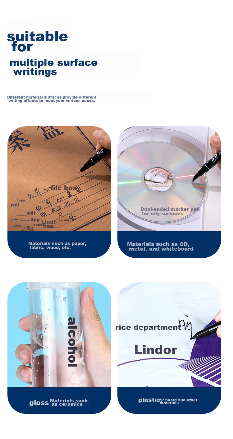 COMIX Dual-Tip Marker/Outlining Pen Drawing/Large Logistics Oil-Based Pen/Line Width 0.5-1.5mm/Red 12 Pieces/Box MK833 7