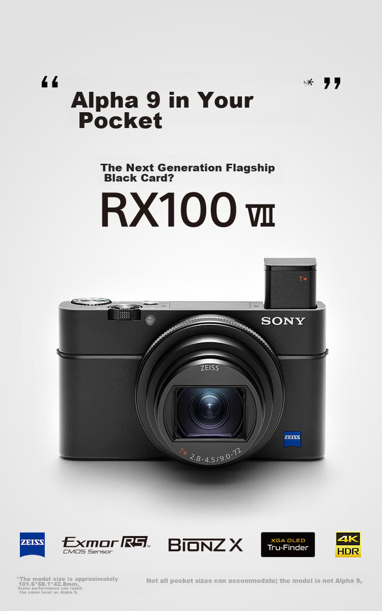 SONY [Holiday Gift] DSC-RX100M7 Black Digital Camera (24-200mm Zoom Range, Real-Time Eye AF, RX100 VII/Black) 1