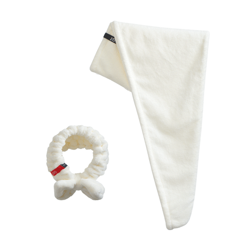GGT Japanese Snowflake Velvet Hair Drying Cap with Hair Tie, Highly Absorbent, Soft And Quick-Drying for Women's Home Use, Milk White