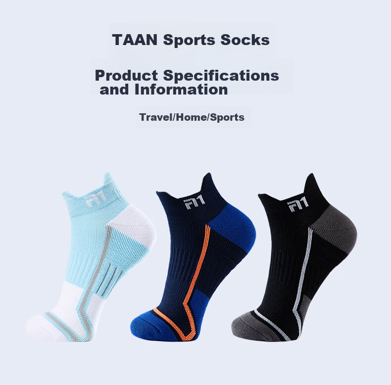Taan Badminton Socks with Thick Terry Bottom Cotton Socks for Running, Fitness And Sports T525 3 Pairs Pack 9