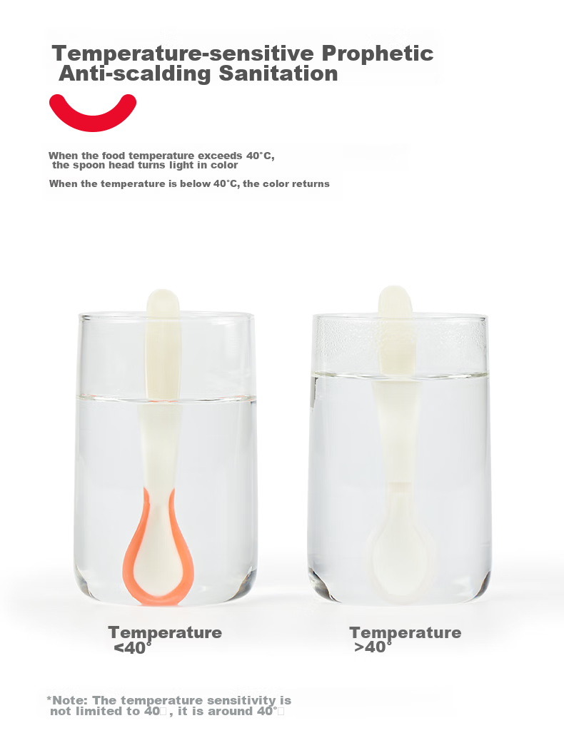 Evorie Baby Spoon And Soup Ladle, Children's Tableware with Temperature Sensing, Set of Two (Off-White), for Ages 0 And Above 5