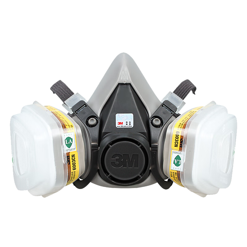 3M Gas Mask Dust Respirator for Industrial Dust, Chemical Spray Painting, Pesticide Printing, Toxic Substances Specialized 6200+6003 Firefighting Mask