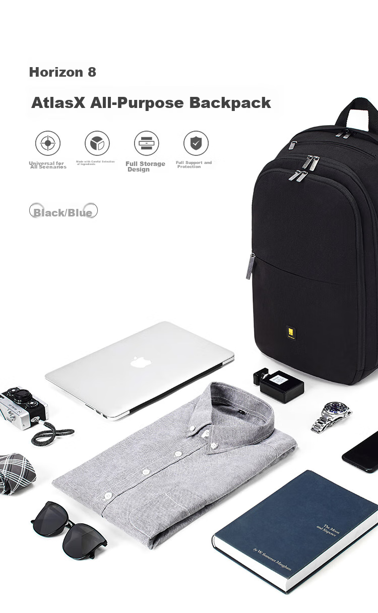 LEVEL8 Business Casual Backpack, 15.6-Inch Large Capacity Laptop Bag for Men, Black 1