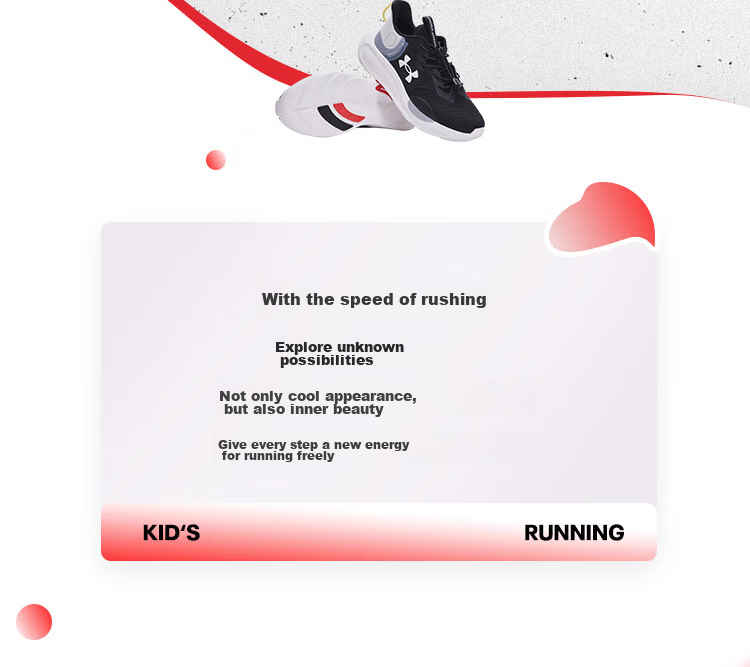 Under Armour Children's Shock-Absorbing Non-Slip Exam Shoes for Older Boys, Breathable Lace-Up Running Shoes 3