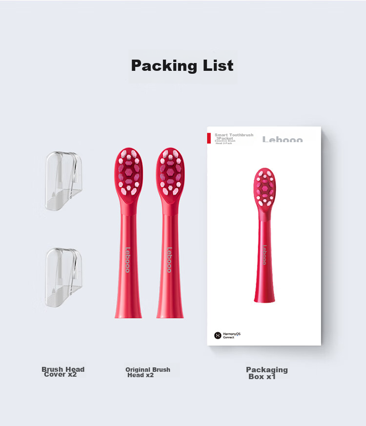 Hongmengzhixuan Libode Smart Toothbrush with 3 Pocket Brush Heads, Sensitive Type, 2-Pack, Cya 8