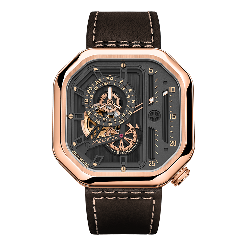 AGELOCER Original Racing Car Fashion Men's Skeleton Mechanical Watch, Unique Wristwatch, Birthday Gift for Boyfriend