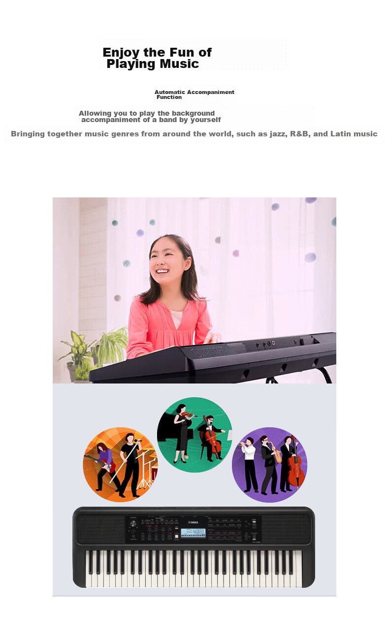YAMAHA PSR-E383, Children's And Adult's Entertainment And Learning Professional Performance Teaching Weighted Keyboard Electronic Piano, 61 Keys 6