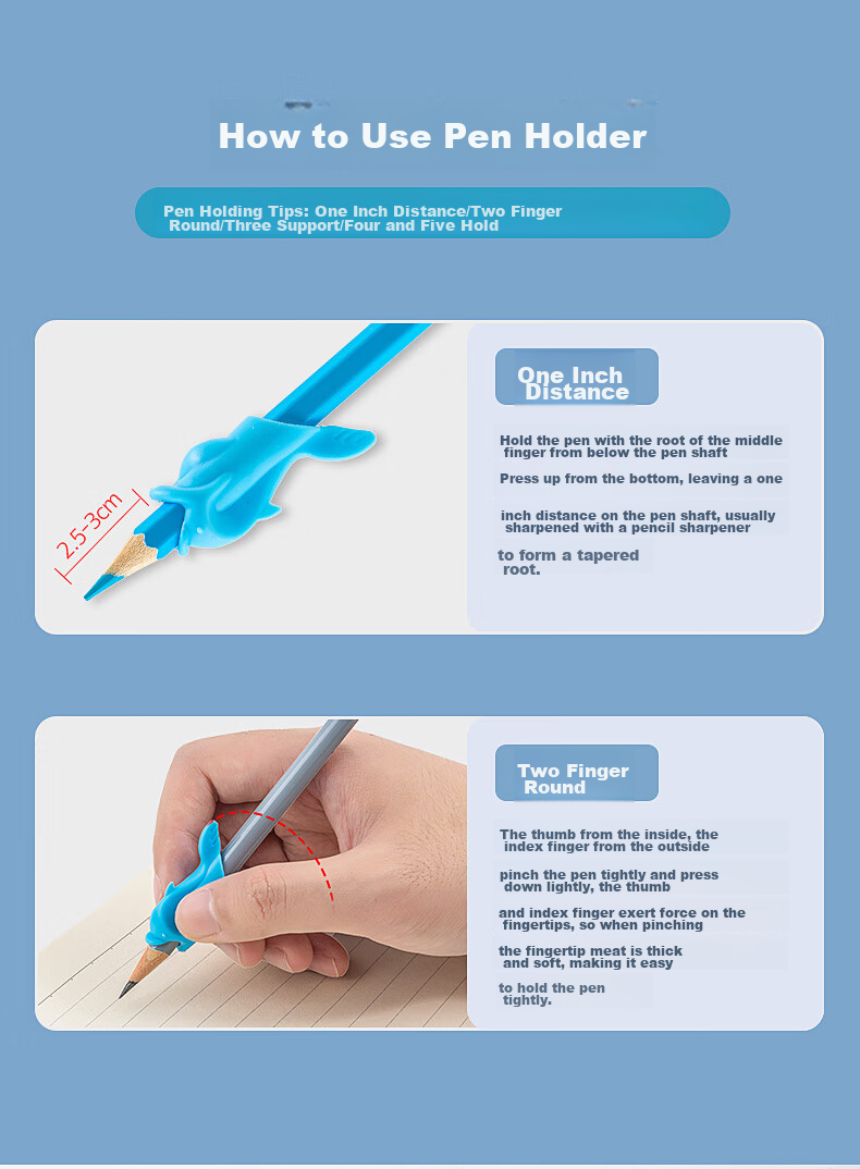 AIHAO [Lowest Price Online] Dolphin-Shaped Pen Grip Aid for Kindergarten And Elementary School Students, Pencil Grip Correction Silicone Pen Holder, Back-To Essential Stationery, Pack of 10 10