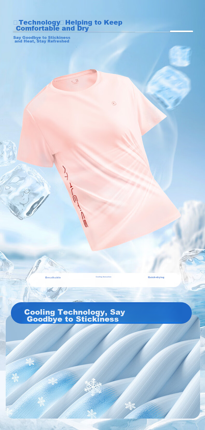 QIAODAN Women's Short-Sleeve T-Shirt, Summer Breathable Quick-Dry Round Neck Sports Running T-Shirt Top for Wome 3