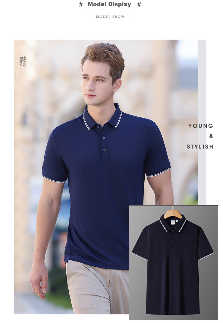 Jeanswest Men's Short Sleeve Polo Shirt 2026 Summer Mint Cooling Casual T-Shirt Base Layer Dark Gray 2XL 9