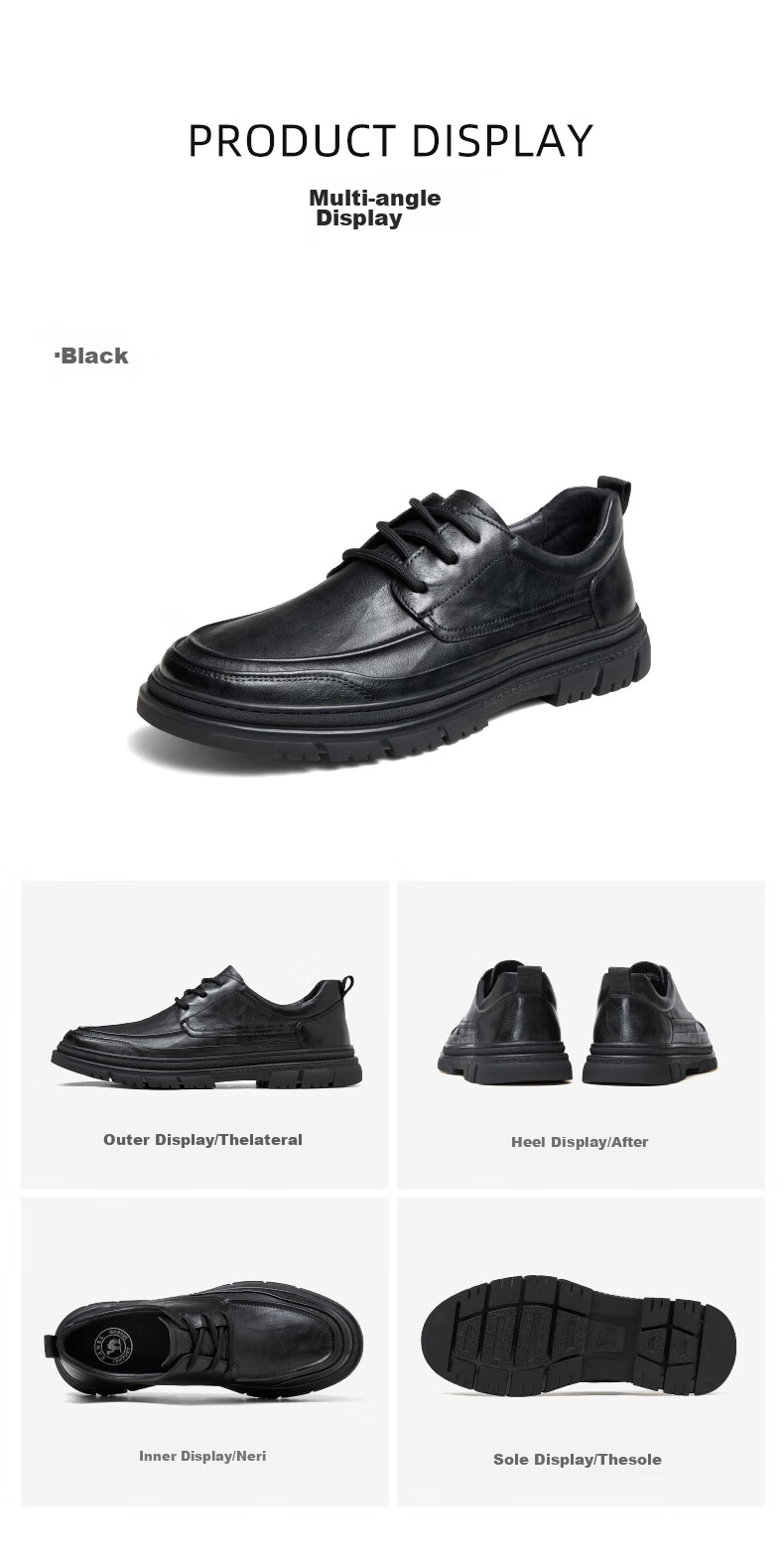 CAMEL Commuter British Retro Cowhide Formal Casual Leather Shoes for Men G13A155022 Black 41 12