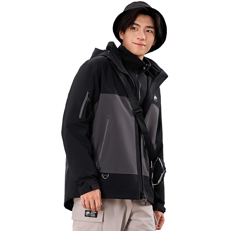 CAMEL Panda Three-In Outdoor Waterproof Windproof Jacket, Hiking And Mountaineering Coat, Autumn And Winter Style for Men And Women, 1613
