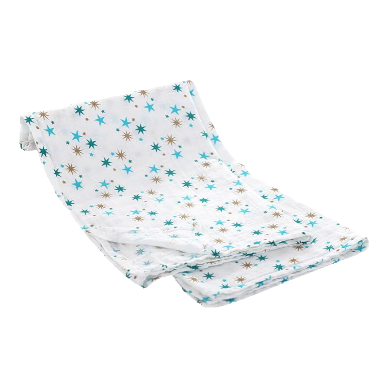 9I9 Baby Swaddle, Pure Cotton, Anti-Startle, Newborn Gauze Blanket, Hospital Wrap, Single-Covered Blanket, Blue, 120*110cm