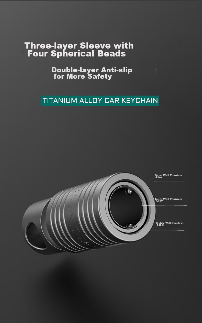 YORA Titanium Alloy Bidirectional Quick-Release Car Key Ring Hook, Universal Ring Keychain, Portable Parent-Child Hook, Keyring Hook for Me 5