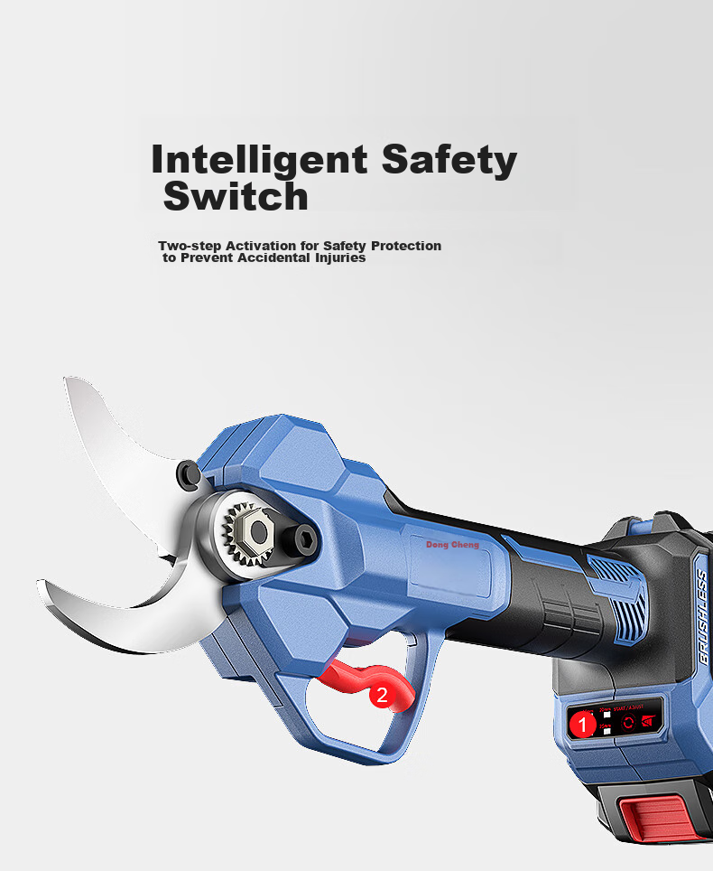 Dongcheng Pruning Shears with Lithium Battery, Brushless DCYD35SAM Electric Pruning Shears, 20V 2.0Ah Dual Battery 10