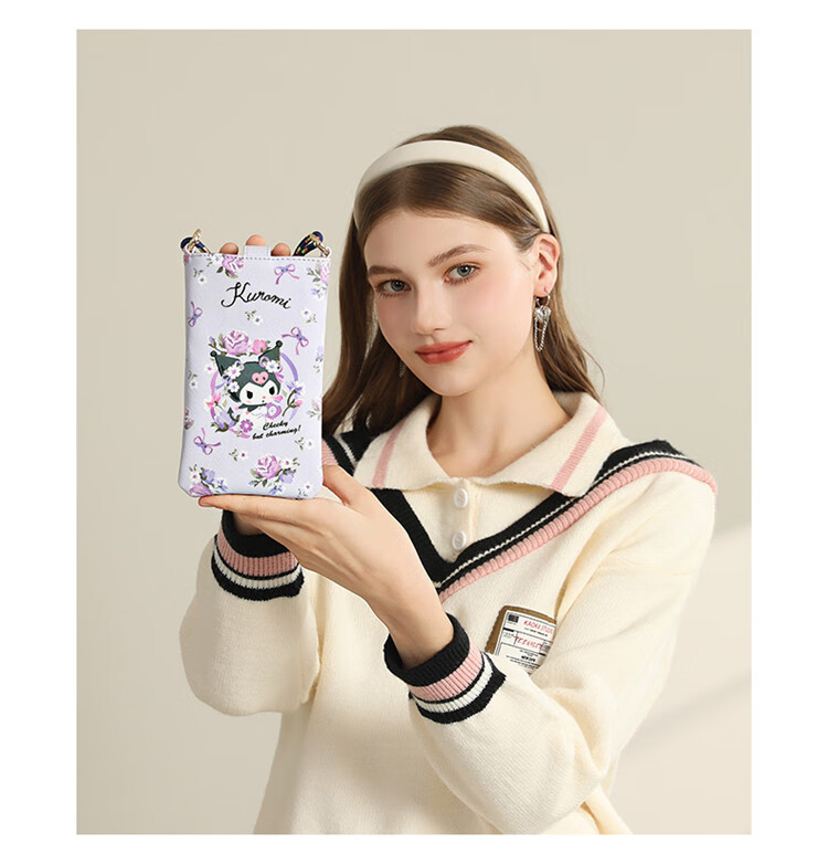 Mesuca X Kuromi Handbag, Women's Portable Phone Bag, Shoulder Crossbody Small Purse, Birthday Gift for Girls 15