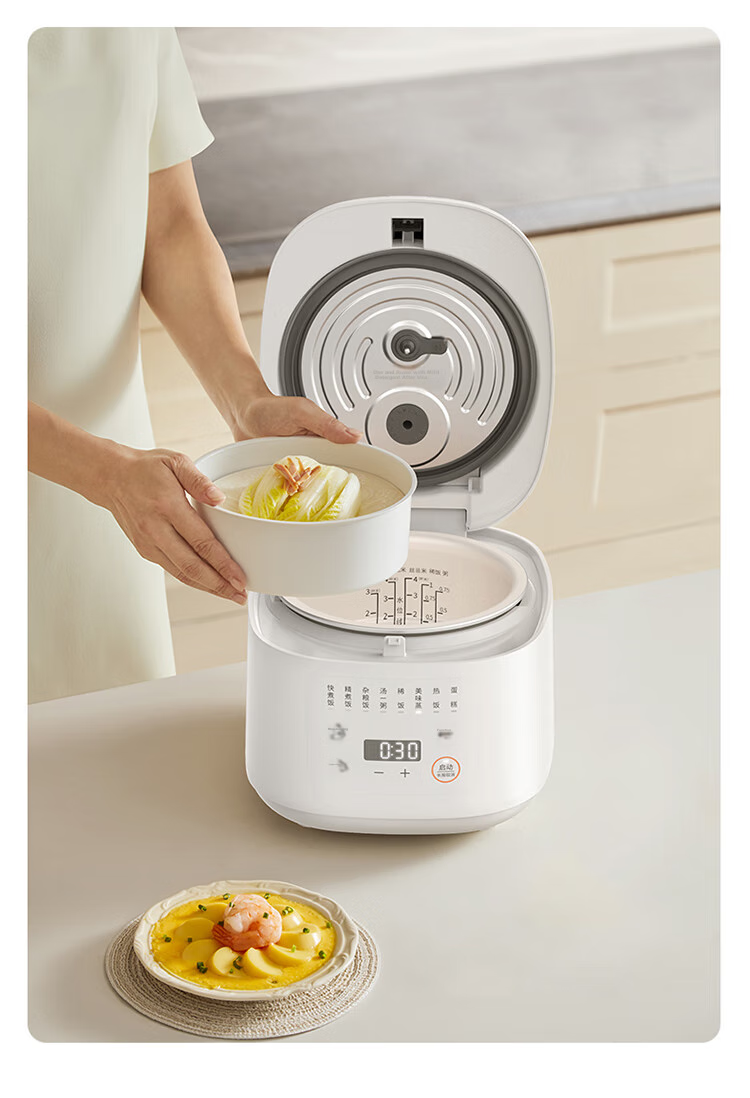 Joyoung 2L 1-2 Person Compact Capacity Rice Cooker, Ceramic Inner Pot with Non-Stick Coating, Dual NTC Temperature Sensing, 3A Grade Excellent Rice, 20FY2 23