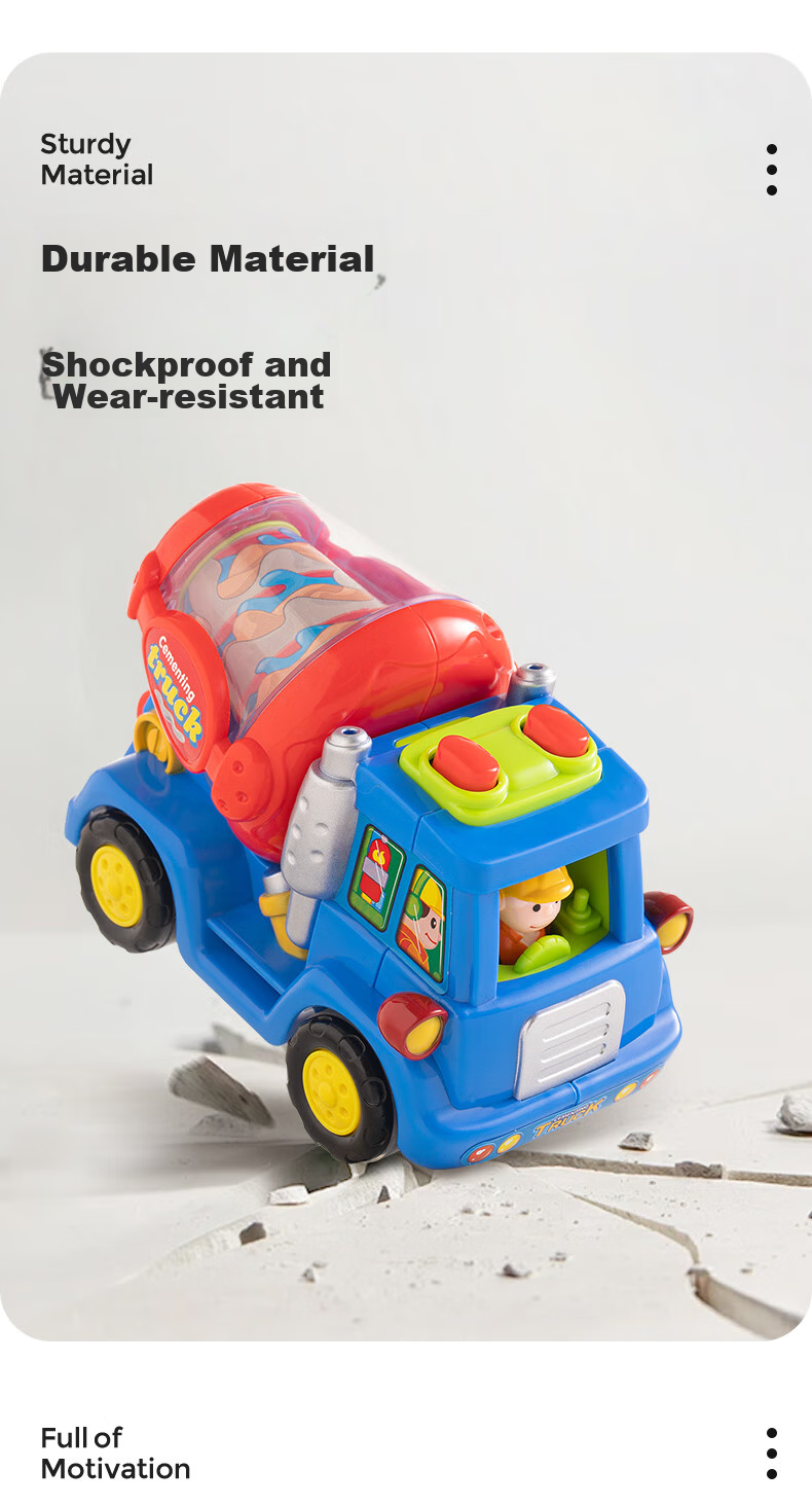 HUILE TOYS Children's Construction Vehicle Toy Car for Boys And Girls, Baby Toys Car for 1-3 Years Old, First Birthday Gift 7