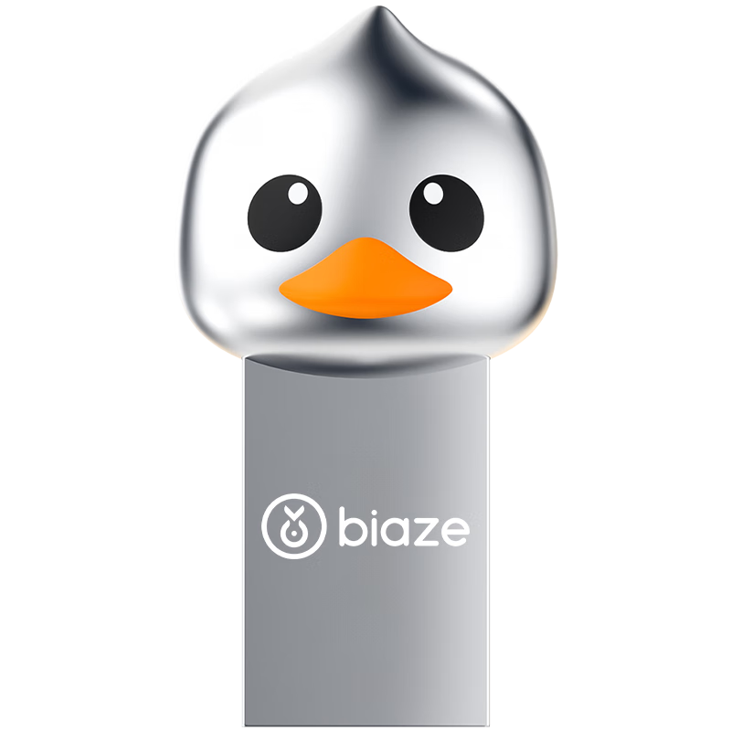 BIAZE 16GB USB3.2 High-Speed Mini Cartoon USB Flash Drive, Cute And Creative, Student Gift, Dual-Use for Phone And Computer, Metal Flash Drive UP-21 Silver