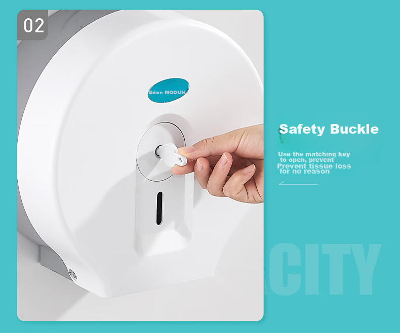 MODUN 5826 White Hotel Bathroom Large Roll Paper Box Wall-Mounted Large Dispenser Box Toilet No-Drilling Tissue Box 13