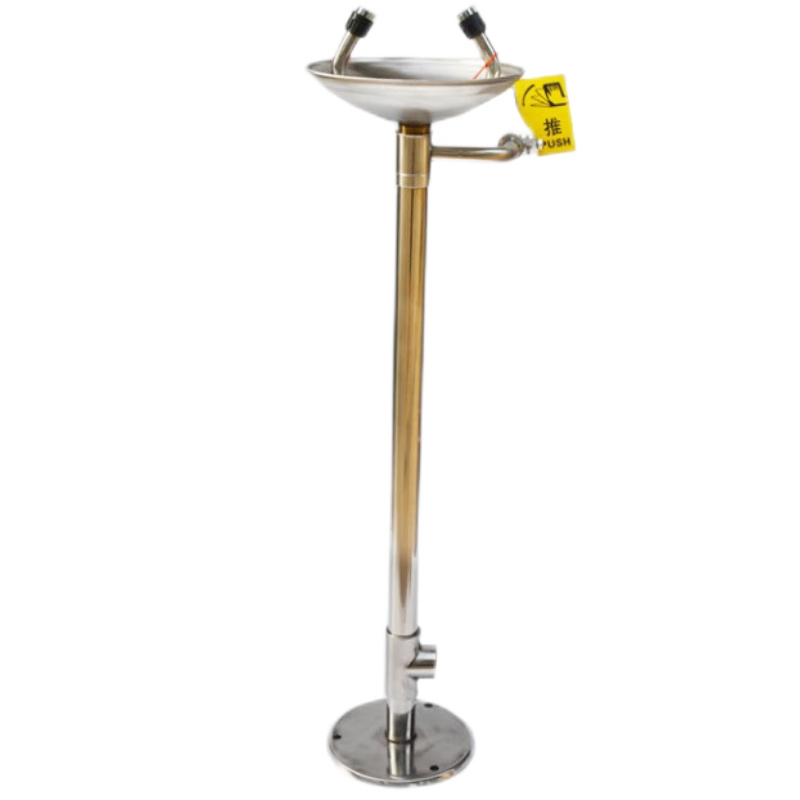 BAIGE Eye Wash Station, Industrial Workshop Factory Laboratory Hospital Emergency Mobile Double-Port Rinse, Stainless Steel Vertical CW867411