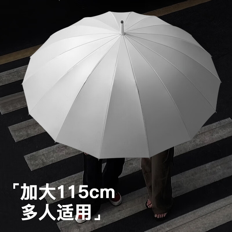 MAYDU 16K Lotus Bone Umbrella, Long Handle, Enlarged Double-Person Umbrella, Black Rubber Sun Protection Umbrella, 560 Grams, M1609 Blue