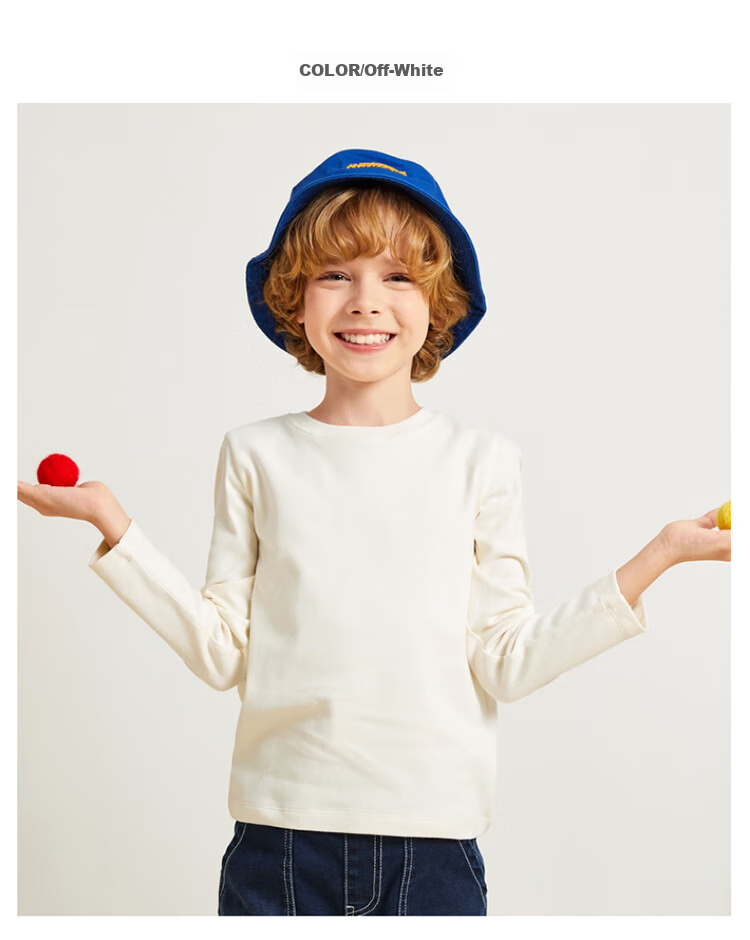 Baleno Children's Spring Solid Color Crew Neck Base Layer Long Sleeve Top for Boys And Older Children 82031811 29R Pink 120cm 13