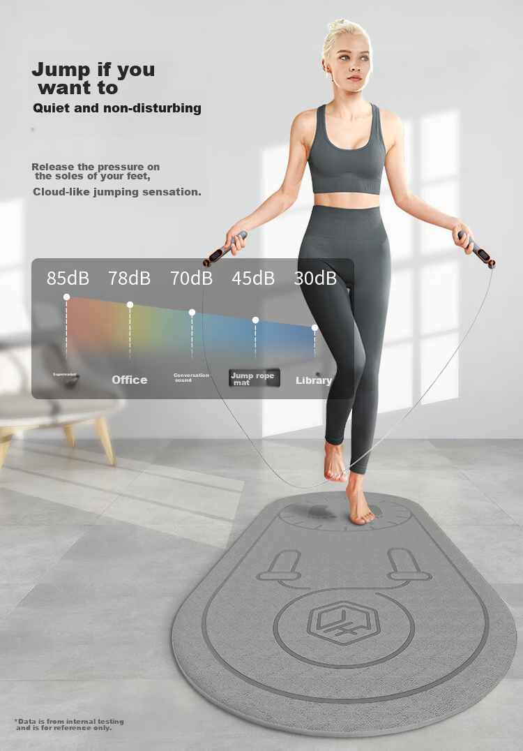 JD Original Guangdabank Co-Branded Jump Rope Mat, Indoor Fitness Mat, Aerobics Mat, Dance Mat, Soundproof Shock-Absorbing Non-Slip Floor Mat 3