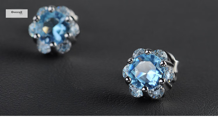 JOLEE Women's Stud Earrings, Topaz S925 Silver Hoop, Simple And Fresh Colorful Jewelry, Gift for Women on Holidays 5