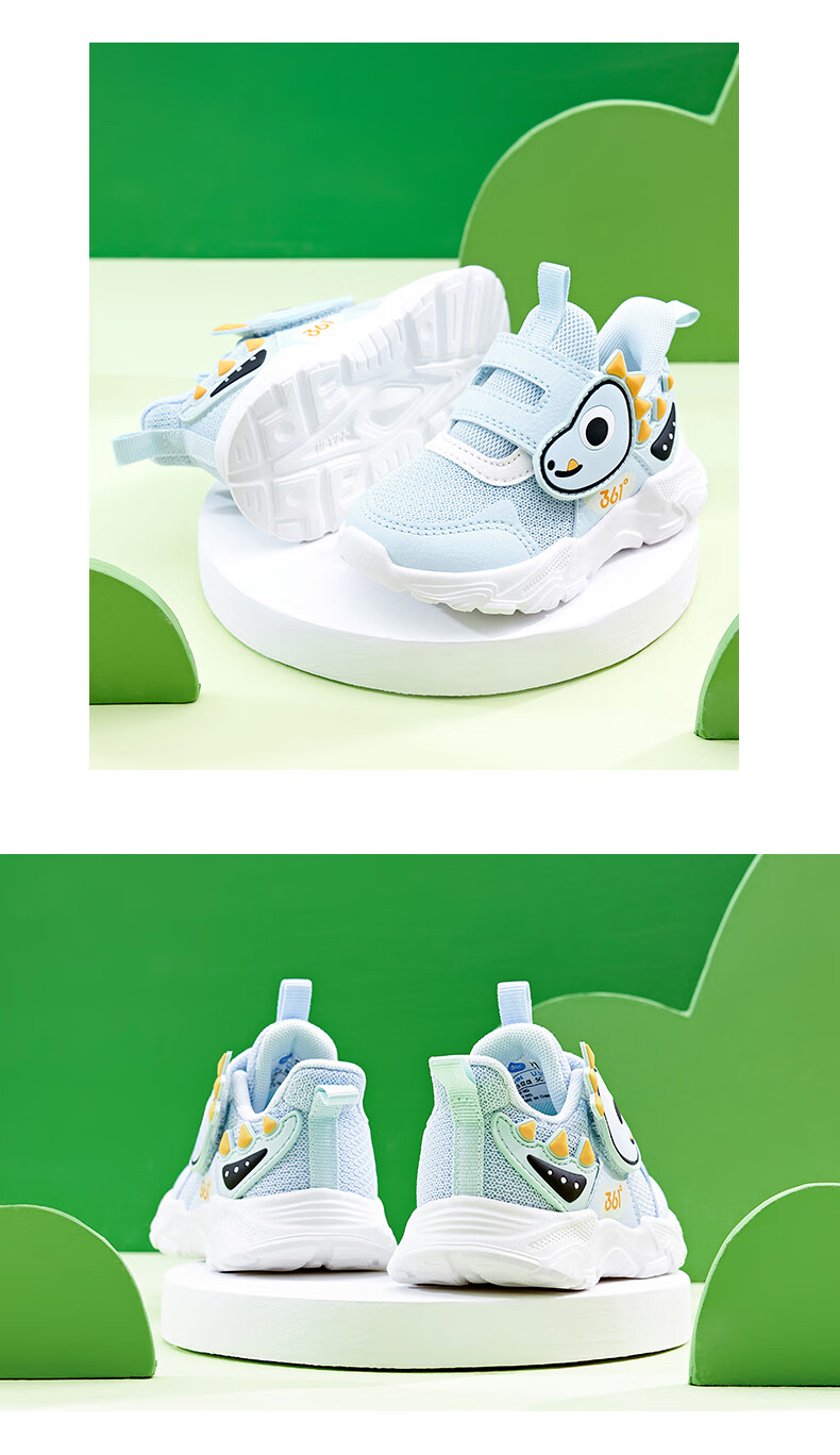 361° Children's Shoes, Toddler Walking Shoes for Spring, Boys And Girls Aged 1-3, Cartoon Baby Shoes, Black, Size 23 6