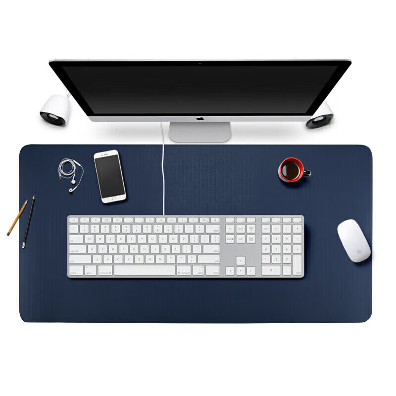 JPLAYER Mouse Pad, Extra Large Office Desk Pad, Laptop Mat, Keyboard Pad, Office And Home Writing Desk, Gaming Waterproof Mat, Leather, Dirt-Resistant, Customizable, Royal Blue, 120*60cm