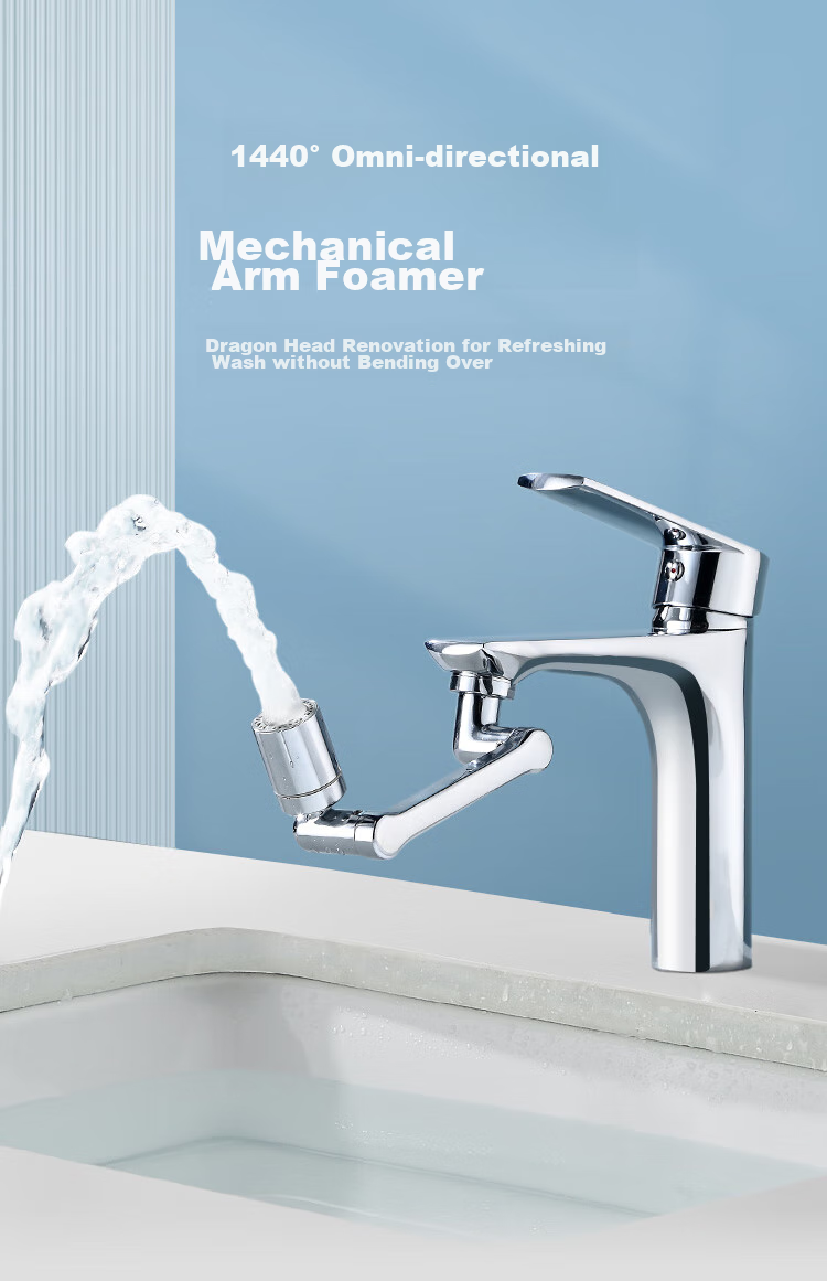 JD Original 1440° Mechanical Arm Faucet Sprayer with Filter, Rotating Mechanical Arm Filter Anti-Splash Spout for Kitche 1