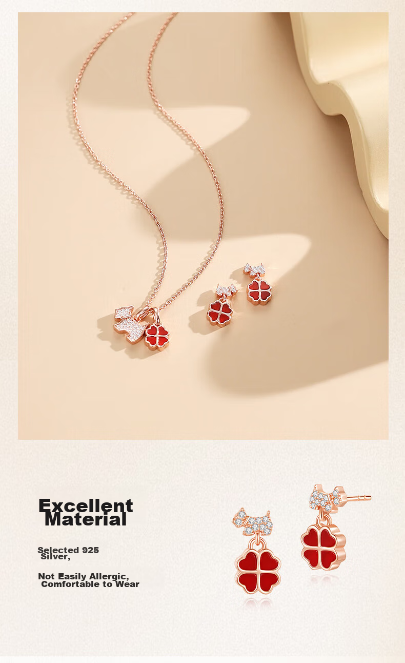 AGATHA Clover Dog Ear Studs for Women, Birthday Gift for Girlfriend Or Wife, Elegant Earrings 5