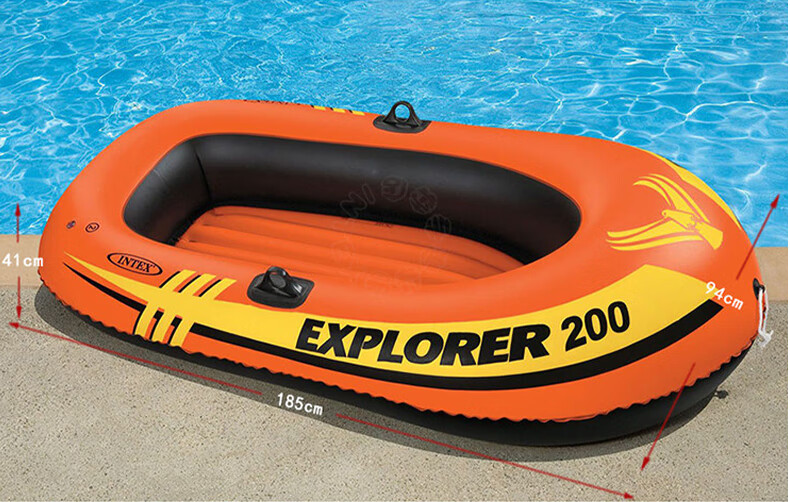 INTEX Challenger Two-Person Inflatable Boat, Thickened Rafting Kayak, Single Or Double Fishing Boat, Wear-Resistant Assault Boat 68306 50