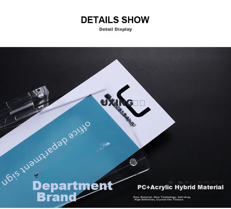 Yijuzhangning Office Door Sign, Replaceable Pull-Out Acrylic Door Sign, School Company Enterprise Door Sign, Brushed Silver, 28*12CM 4
